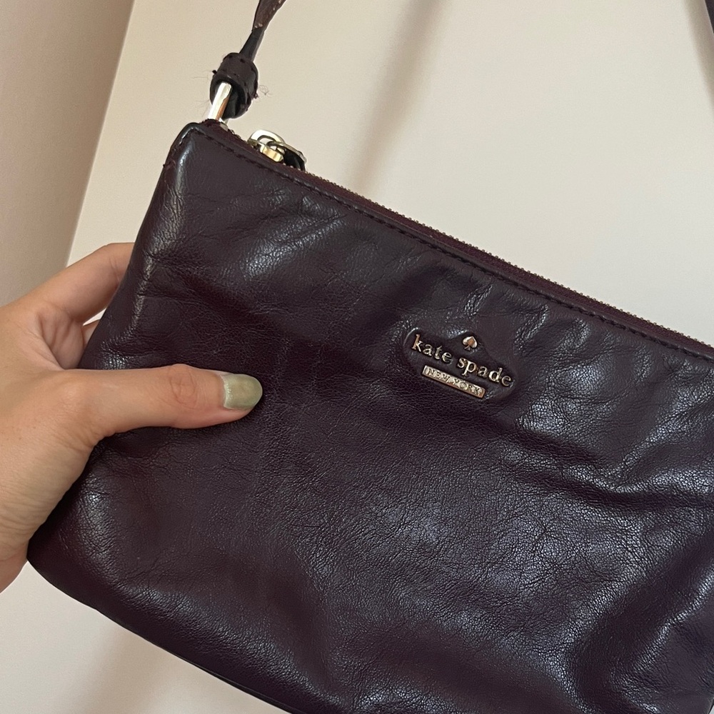 Kate Spade Rich Brown Leather Wristlet